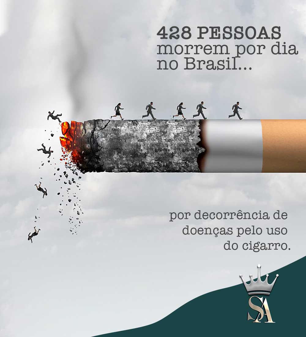 428 PESSOAS morrem “o dia no Brasil…por decorrência de É doenças pelo uso do cigarro.