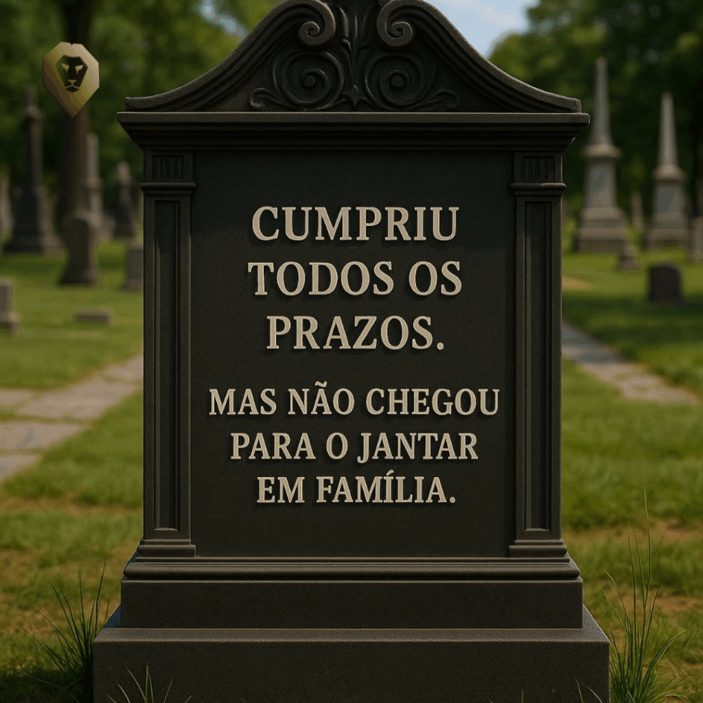 "Cumpriu todos os prazos. Mas não chegou para o jantar em família."